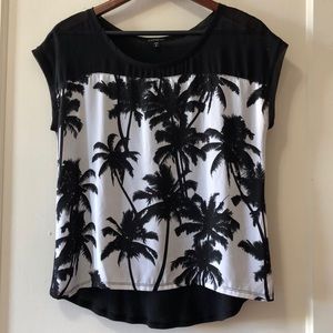 Express Black Palm Tree Tee